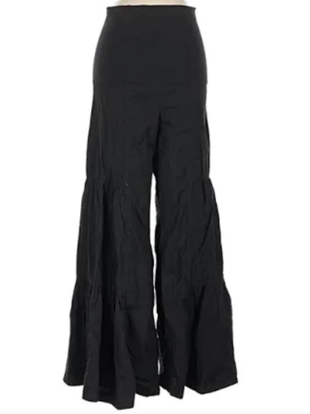 XCVI Lando Black Tiered micro-corduroy Maxi wide leg pants S
